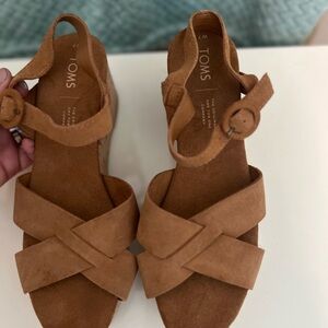TOMS Women's Brown Wedge Sandals